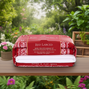 Red Label 300TC Cotton Hotel <b>Bedding</b> <b>Set</b> 108x108 Inch King Size Flat Sheet Embroidered for Hospital Also Available Twin Queen - Product Image 3