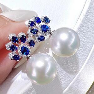 French Style S925 Silver Dangle Earrings with Natural Gold Bead 11-12mm Simple Fashion Design Hundred <b>Matching</b> Gift <b>Box</b> Included - Product Image 1