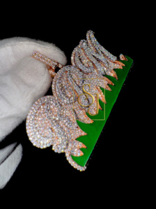 Premium 925 plata esterlina hombres Hip Hop nombre colgante personalizado esmalte letra noche brillo Moissanite diamante Bling Iced collar - Product Image 5