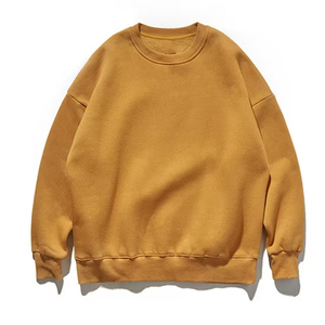 <b>Men</b> Crewneck Sweatshirt Oversized <b>Pullover</b> Fleece Cotton Casual Streetwear Plain Solid Color Loose Fit Winter Wear - Product Image 3
