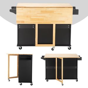 Carrello da Cucina con Piano in Marmo, Mobile Contenitore con Ripiano Regolabile - Product Image 4