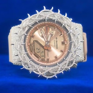 Montre de luxe pour homme, style Hip Hop, entièrement sertie de moissanite, en or rose, montre statement - Product Image 2