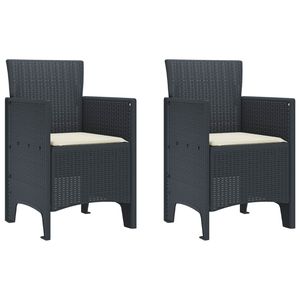 Ensemble de 2 chaises de jardin anthracite 20,87 x 19,29 x 33,46 pouces – Mobilier d'extérieur élégant - Product Image 1