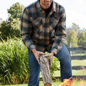 <b>Men's</b> Warm <b>Lined</b> Long Sleeve Custom Plaid Shirt Flannel <b>Jackets</b> - Product Image 4