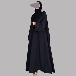 Wholesale Women Abaya Supplier Dubai Fashion Abaya with Beaded <b>Sleeves</b> and Export Quality Stitching - Product Image 3