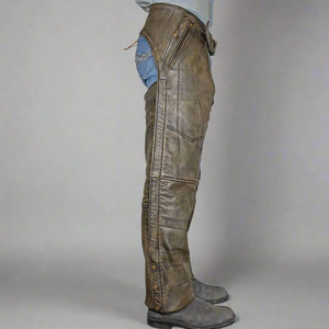 New High Quality <b>Half</b> Horse Riding <b>Chaps</b> for Men and Leather Equipment Genuine Leather <b>Chaps</b> for Sale - Product Image 4