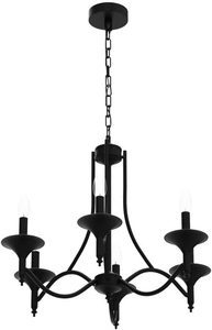 Lámpara de Techo Moderna Negra Estilo Candelabro, Lámpara Colgante Industrial de Hierro Rústico Nórdico para Techo de Estilo Granja Vintage - Product Image 2