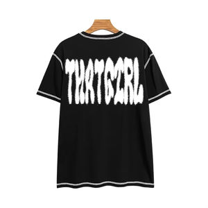 เสื้อยืดผู้ชายแขนสั้นสีดำสวยงาม รุ่นวินเทจ คุณภาพดีเยี่ยม ดีไซน์ตัดต่อสีสัน แนวสปอร์ต น้ำหนักมาก - Product Image 2