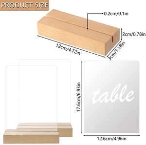 Elegant Acrylic <b>Table</b> <b>Number</b> Sign Custom Laser-Engraved or Printed Stand for Weddings, Restaurants, and Events - Product Image 5
