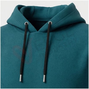 Ensemble de survêtement à capuche pour homme, couleur turquoise, manches longues, couleur unie, coupe décontractée, vêtements d'automne avec fermeture à cordon - Product Image 4