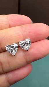 1ct Heart Lab Grown Diamond <b>Stud</b> Earrings: 14K Gold Solitaire, Ethical Jewelry Gift - Product Image 2