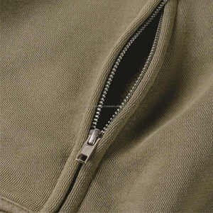 Sudadera con capucha personalizada con cremallera completa, 500 GSM, 100% algodón, gruesa para invierno, doble capa, con cremallera frontal completa - Product Image 5