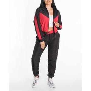 Women Tracksuit Set Color Blocking Windbreaker Jacket And <b>Pants</b> Sporty Full Sleeve Breathable Autumn Wear - Product Image 1