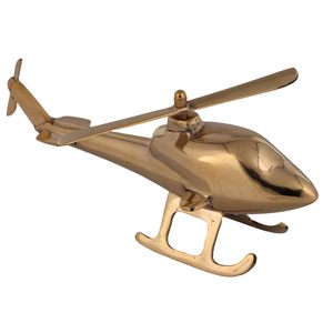 Modèle d'hélicoptère décoratif en métal, en laiton, artisanal, objet d'art vintage pour la maison, le bureau et les cadeaux - Product Image 5