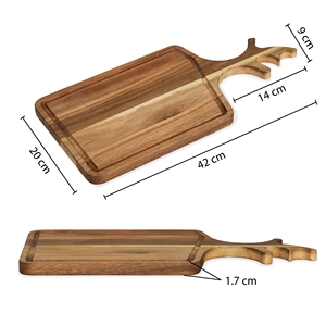 Planche en bois durable et écologique Antler Planche élégante pour la découpe des aliments exposés lors des fêtes - Product Image 6