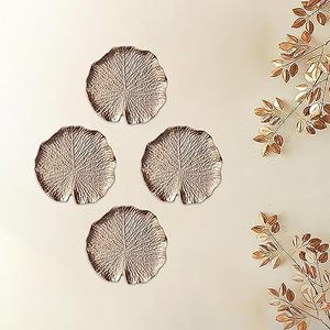 Gold Plated <b>Leaf</b> <b>Wall</b> Art <b>Decor</b> 4Pcs Bohemian Hanging Floral Botanical <b>Wall</b> Accents Irregular Shape Handmade - Product Image 6
