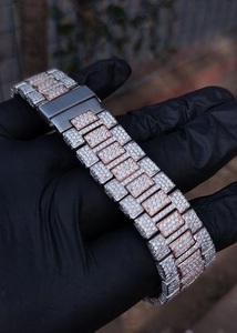 Reloj de Lujo para Hombre de Acero Inoxidable con Incrustaciones de Diamantes, 42 mm, Redondo, Analógico, de Cuarzo, con Cristal de Zafiro y Cierre Plegable - Product Image 2