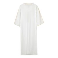 Thobe décontracté pour hommes musulmans, col brodé, manches longues, sans couture, respirant, séchage rapide, léger, robe traditionnelle arabe