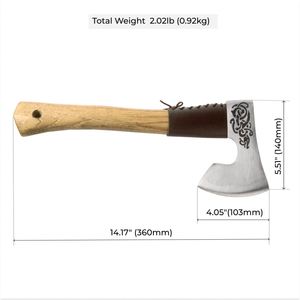 Hache à main de survie portable OEM personnalisée 360 mm, style Tomahawk nordique, légère (420 g), pour camping en extérieur, cadeau souvenir de collection haut de gamme - Product Image 2