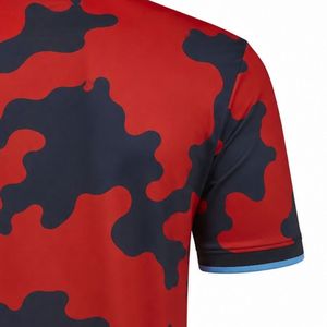 Men's Red Printed Sublimation Polo Shirt Short Sleeve <b>Athletic</b> Shirt Stylish Sportswear Top for Golf Practice Outdoor - Product Image 4