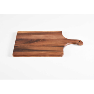 Tabla de cortar de madera rústica con borde natural y asa recortada |   Tabla de cortar de madera gruesa, bandeja para servir pan y queso - Product Image 5