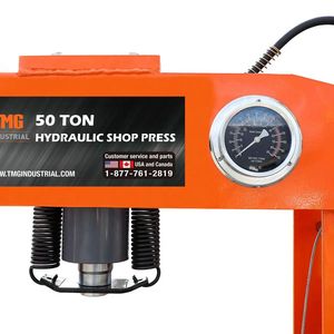 Pressa Idraulica da Officina TMG SP50 da 50 Tonnellate, Doppio Azionamento (Aria/Manuale), Telaio a H Completamente Saldato, Nuova Condizione, con Cuscinetti - Product Image 4