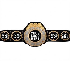 Ceinture de championnat de lutte personnalisée, noir et or, en PU, avec espace pour logo, personnalisation, équipement sportif, personnalisé IWGP - Product Image 2