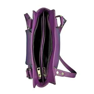 WRIZA Sac à main en cuir véritable pour femme, élégant sac à bandoulière avec 3 compartiments spacieux et doublure en lin, sac à main élégant et durable - Product Image 4