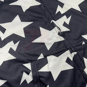 <b>Star</b> <b>Designs</b> Black White Color Custom Hoodies For Men's Polyester Fleece With Customized Logo Print Wholesale Stock - Product Image 5