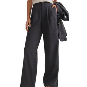 Nouveau design – Pantalon femme sport et décontracté, taille haute, couleur unie, coupe droite pleine longueur - Product Image 1