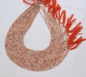 ลูกปัดโอปอลสีชมพูธรรมชาติทรงเหลี่ยมขนาด 13 นิ้ว ลูกปัดโอปอลสีชมพูขนาด 2 มม. ลูกปัดโอปอลทรงเหลี่ยมสีชมพูสำหรับทำเครื่องประดับ - Product Image 1