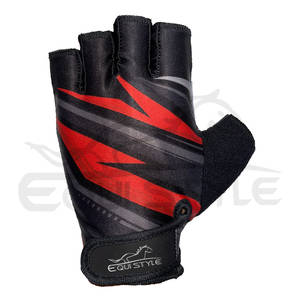Guantes de Ciclismo de Medio Dedo Personalizados por Sublimación, Negros y Rojos, Transpirables, Cómodos, con Logotipo Personalizado, para Hombre - Product Image 3
