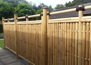 Wholesale Eco-friendly Outdoor Bamboo <b>Poles</b> Cheap Natural Raw Bamboo Fence <b>for</b> <b>Garden</b> Building and Agriculture Lamp Included - Product Image 4