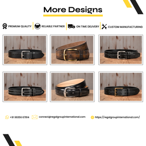 Ceinture en cuir noir sur mesure pour hommes avec boucle ardillon rectangulaire en alliage argenté finition mate, style classique, décontracté et formel - Product Image 5