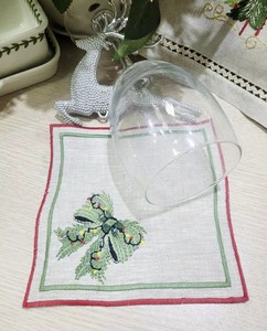 Sous-verre carré en lin vert brodé sur mesure – Réutilisable, durable, lavable en machine pour les fêtes et la décoration intérieure - Product Image 3