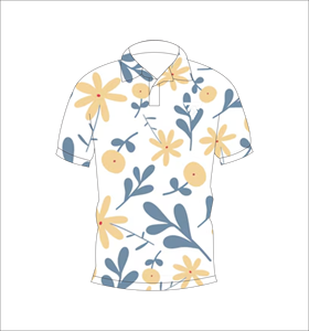 เสื้อโปโลพิมพ์ลายพฤกษศาสตร์สีเหลืองสำหรับผู้ชาย เสื้อแขนสั้นลำลองสำหรับฤดูร้อน คอปกติดกระดุม เสื้อยืดระบายอากาศน้ำหนักเบา - Product Image 1