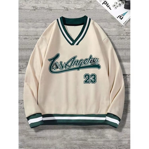 Mens Varsity <b>Sweatshirt</b> Oversized Pullover Streetwear Long Sleeve Athletic Jersey Style Casual Fashion Top Wear Everyday Style - Product Image 5