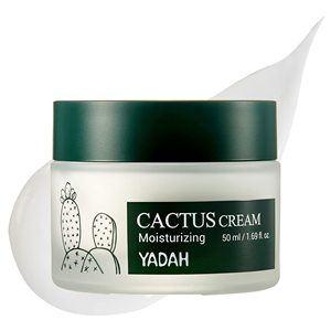Crème hydratante pour le visage YADAH Cactus 50ml, crème hydratante formant une barrière d'hydratation pour les peaux sèches sensibles, fabriquée en Corée - Product Image 1