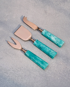 2026 Latest Design Modern Simple Stainless Steel <b>Cheese</b> <b>Knife</b> <b>Set</b> Resin Stone Design 7 Inch Eco-Friendly Dishwasher Safe Home - Product Image 3