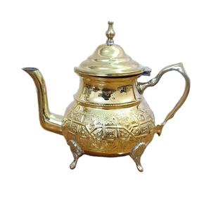 <b>Vintage</b> Inspired Handcrafted Brass <b>Teapot</b> with Detailed Embossed Patterns, Decorative Tea Kettle for Ethnic Interior Decoration - Product Image 1