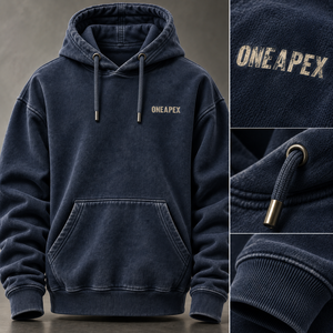 Custom <b>Navy</b> Blue Minimalist Logo Hoodie Men's Pullover <b>Sweatshirt</b> Casual Streetwear Hooded <b>Sweatshirt</b> OEM ODM - Product Image 5