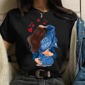 Camiseta de manga corta con cuello redondo para mujer, talla personalizada, 90% poliéster, 10% spandex, corte ajustado. - Product Image 3