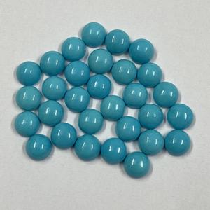 Cabochon ทรงกลมเรียบสีฟ้าแอริโซนา8มม.,สำหรับทำเครื่องประดับ - Product Image 3