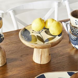 Wooden Cake Stand with Server <b>Set</b> Rustic Round Pedestal Dessert Display Holder with Cake Knife and Shovel for Wedding Birthday - Product Image 2