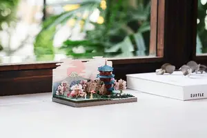 [4] Creatieve Lente Fuji Kersenbloesem 3d Papier Miniatuur Poppenhuis Diy Kit