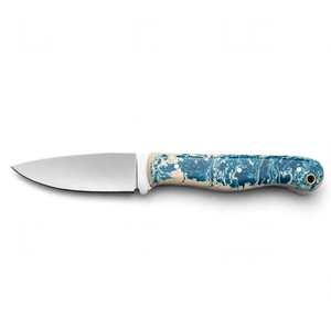 Couteau utilitaire extérieur en acier forgé artisanal de qualité supérieure avec manche en résine bleue tourbillonnante - Product Image 1