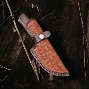 Cuchillo de caza hecho a mano con hoja fija de acero inoxidable tipo Drop Point, mango de madera, DIY, 8 pulgadas de longitud total - Product Image 5
