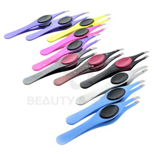 Pinzas para Vello Facial de Punta Inclinada Multicolor Vibrante con Agarres Suaves y Cómodos y Cuerpos Metálicos Duraderos - Product Image 6