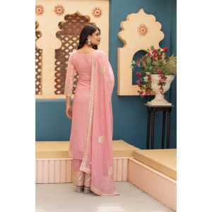 Hermoso Conjunto elegante de Plazzo Dupatta para mujer con bordado elegante - Product Image 4