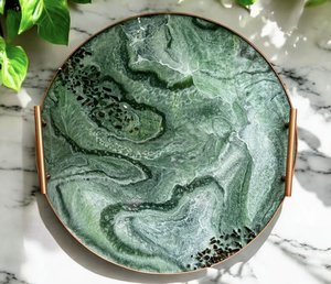 Plateau de service et sous-verres en résine décorative artisanale pour la maison et les restaurants - Product Image 2